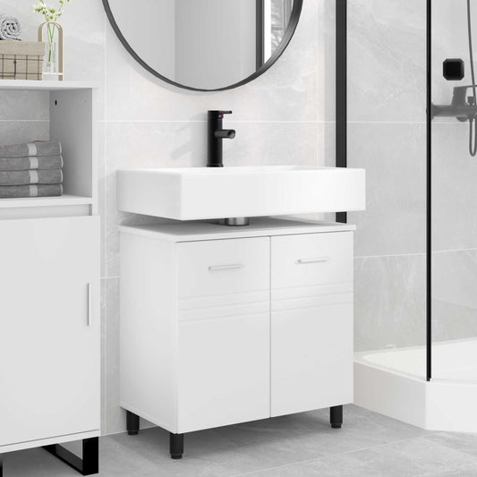 Mobiletto da bagno Bianco 60 x 35 x 60 cm Legno ingegnerizzato