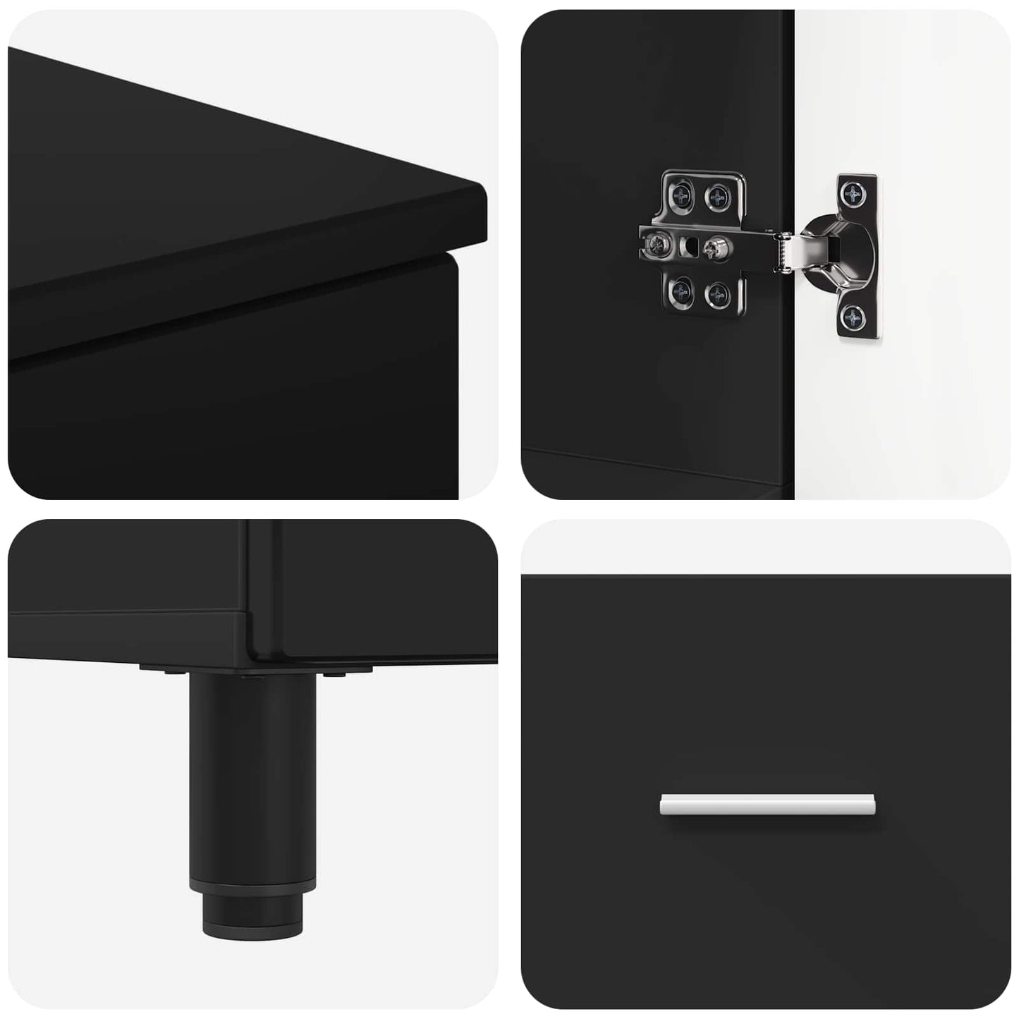 Mobiletto da bagno Nero 60 x 35 x 60 cm Legno ingegnerizzato | homemem39