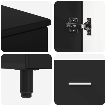 Mobiletto da bagno Nero 60 x 35 x 60 cm Legno ingegnerizzato