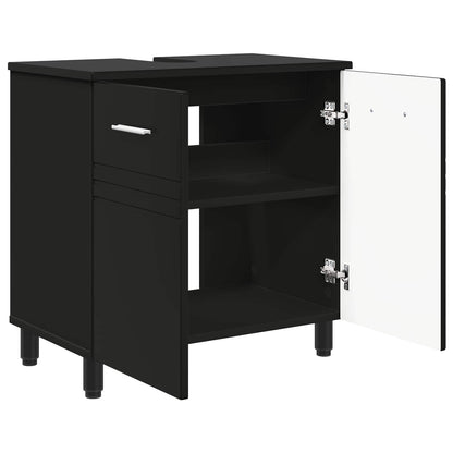 Mobiletto da bagno Nero 60 x 35 x 60 cm Legno ingegnerizzato | homemem39