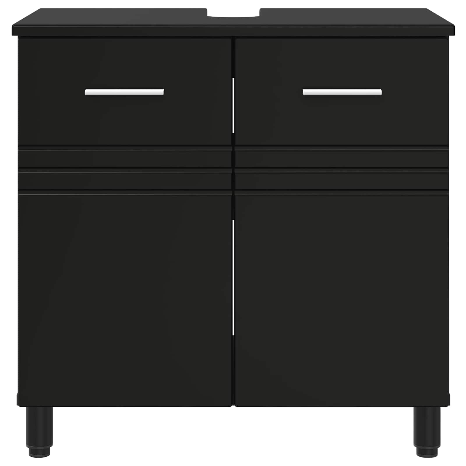 Mobiletto da bagno Nero 60 x 35 x 60 cm Legno ingegnerizzato | homemem39