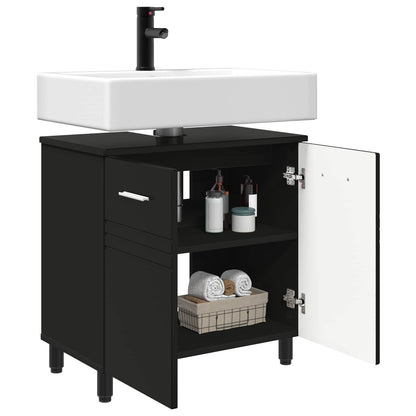 Mobiletto da bagno Nero 60 x 35 x 60 cm Legno ingegnerizzato | homemem39