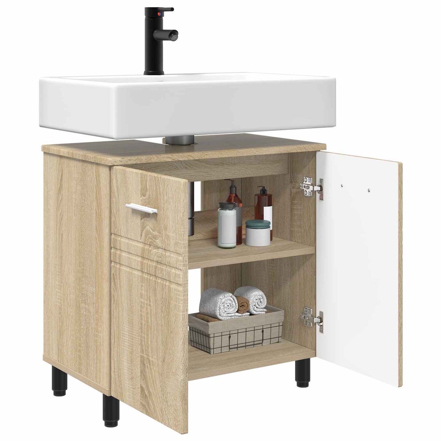 Mobiletto da bagno Rovere Sonoma 60 x 35 x 60 cm