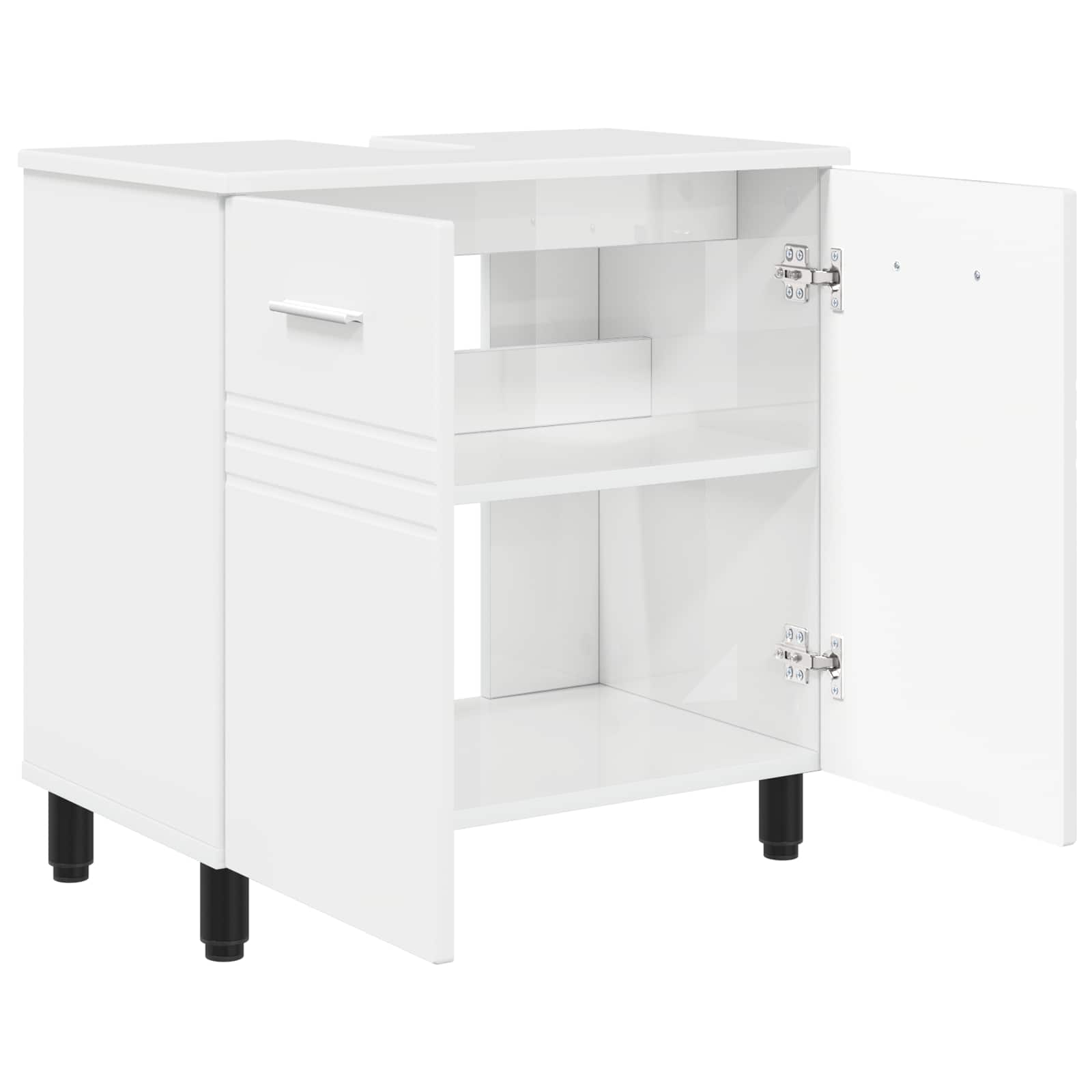 Mobiletto da bagno Bianco Lucido 60 x 35 x 60 cm | homemem39