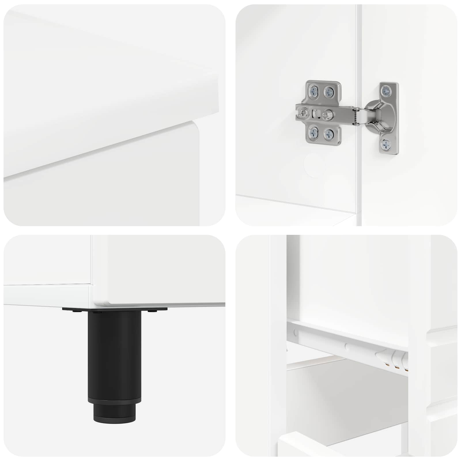 Mobiletto da bagno Bianco 60 x 35 x 80 cm Legno ingegnerizzato | homemem39