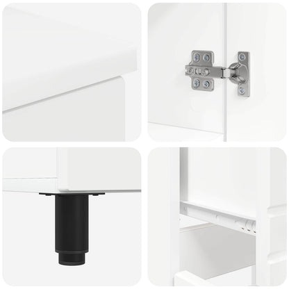 Mobiletto da bagno Bianco 60 x 35 x 80 cm Legno ingegnerizzato | homemem39