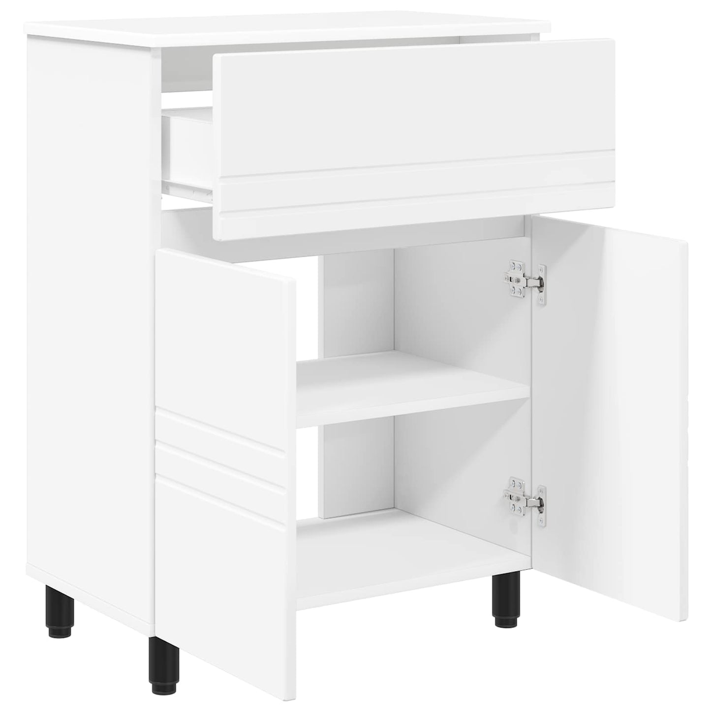 Mobiletto da bagno Bianco 60 x 35 x 80 cm Legno ingegnerizzato | homemem39