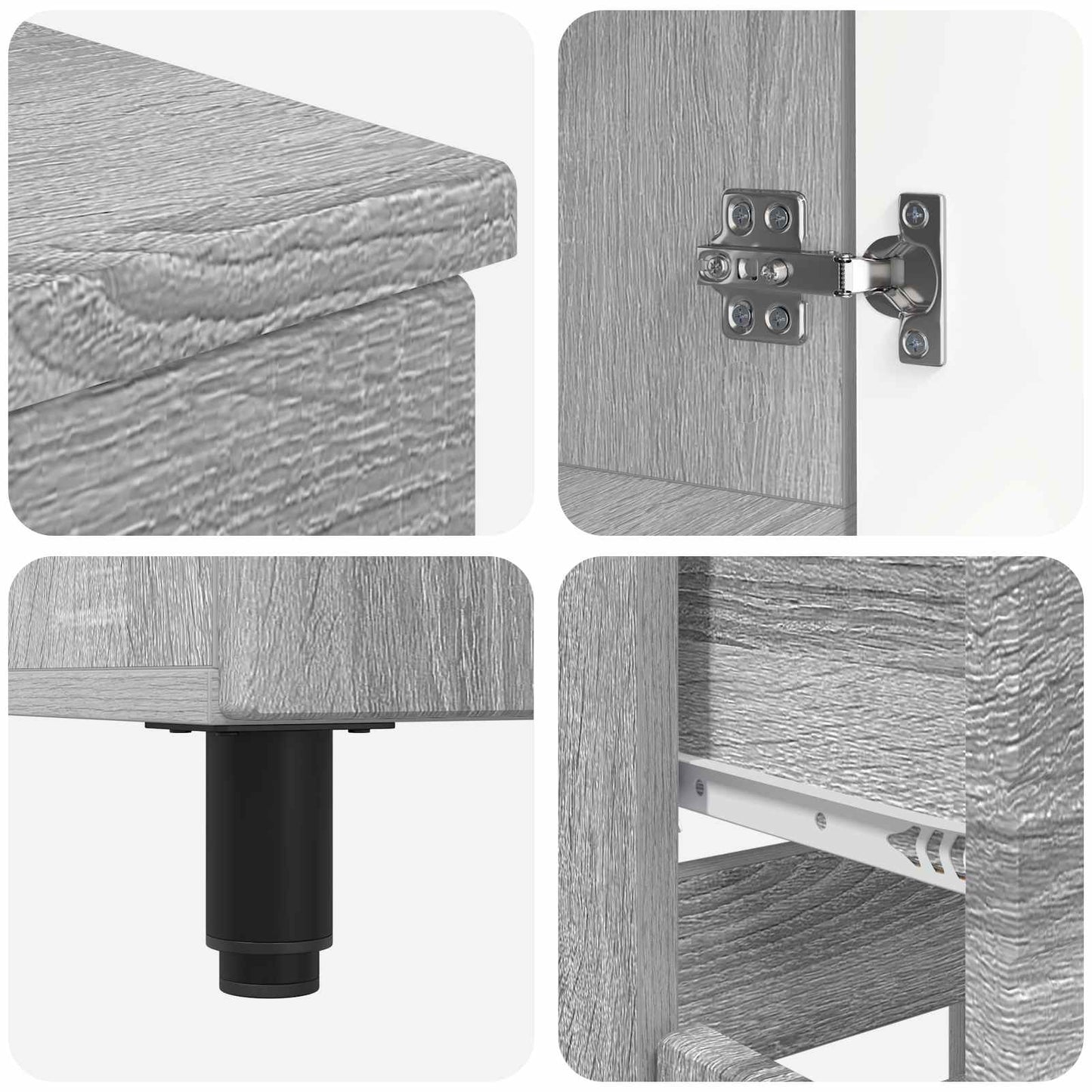 Mobiletto da bagno Sonoma grigio 60 x 35 x 80 cm | homemem39