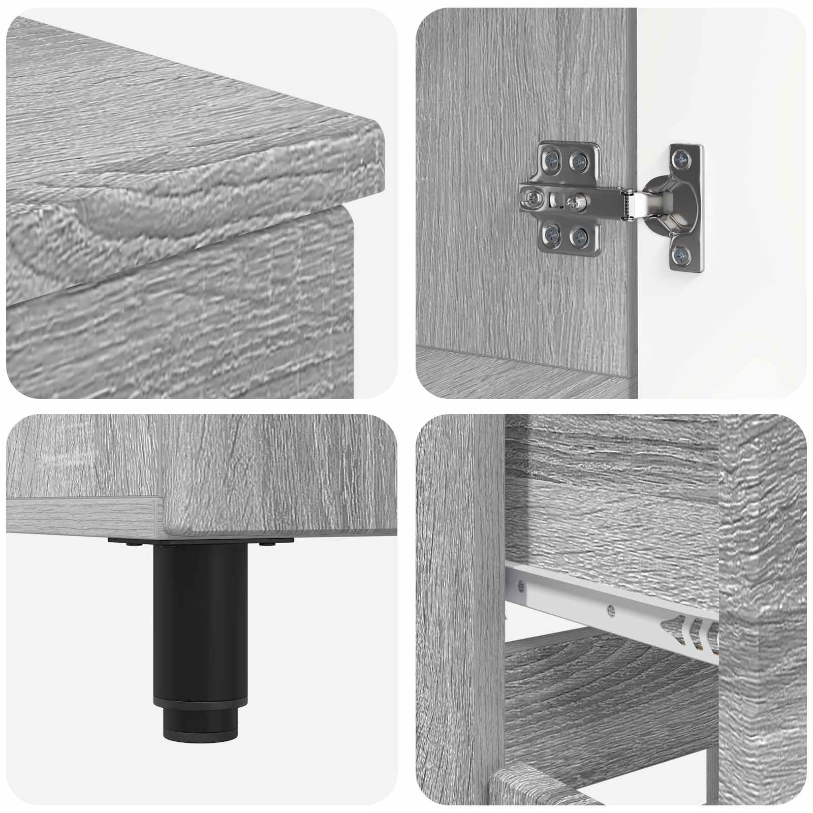 Mobiletto da bagno Sonoma grigio 60 x 35 x 80 cm | homemem39