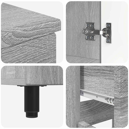Mobiletto da bagno Sonoma grigio 60 x 35 x 80 cm | homemem39