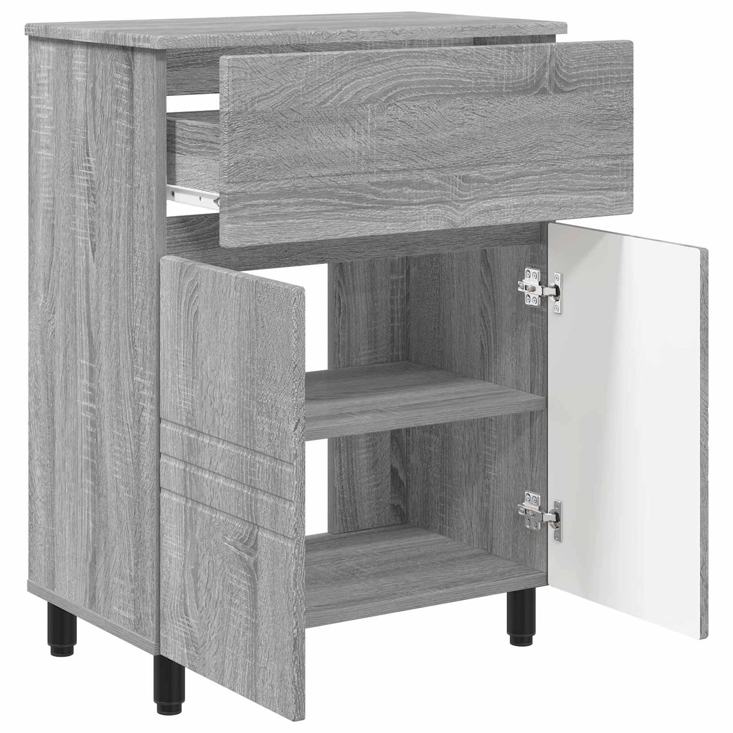Mobiletto da bagno Sonoma grigio 60 x 35 x 80 cm | homemem39