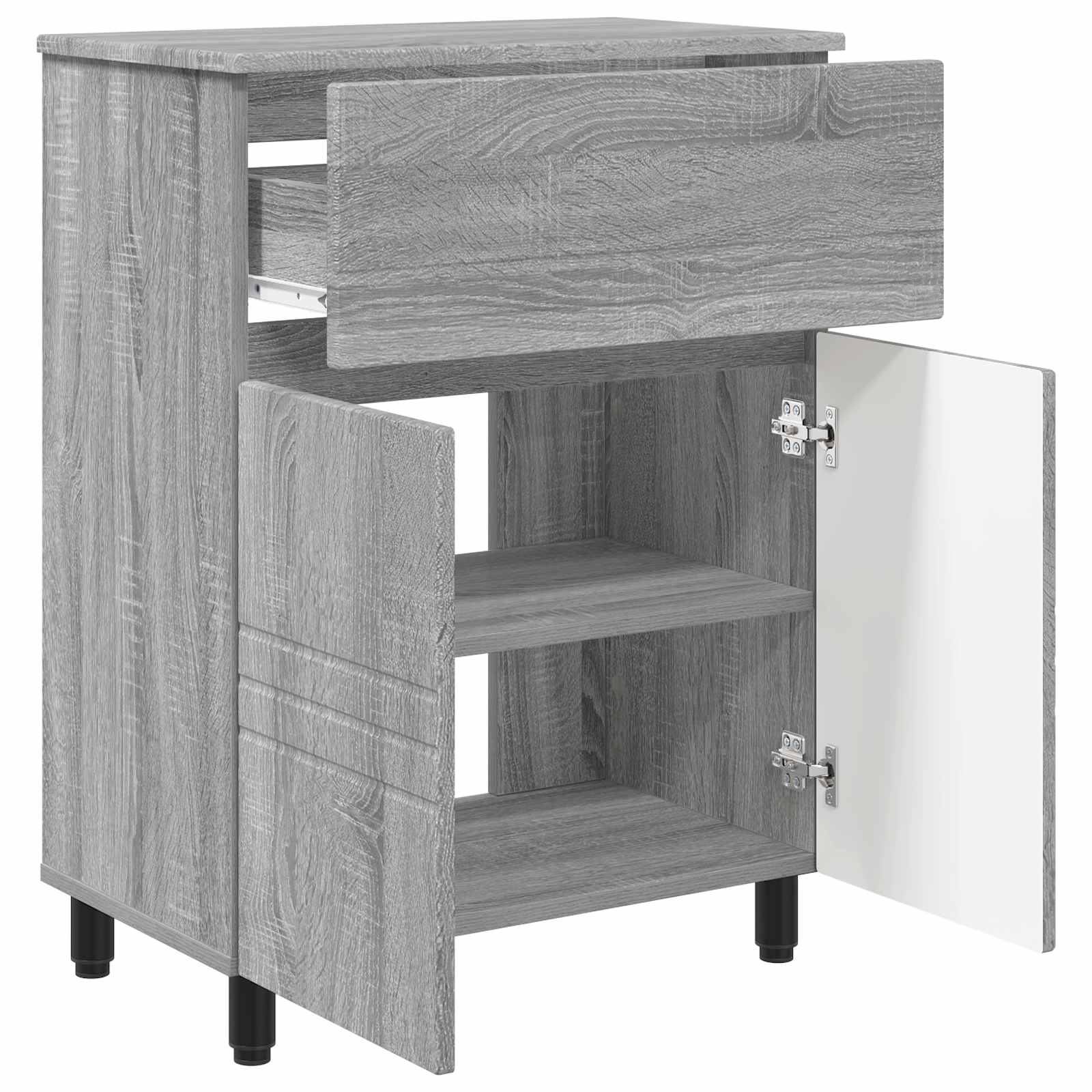 Mobiletto da bagno Sonoma grigio 60 x 35 x 80 cm | homemem39