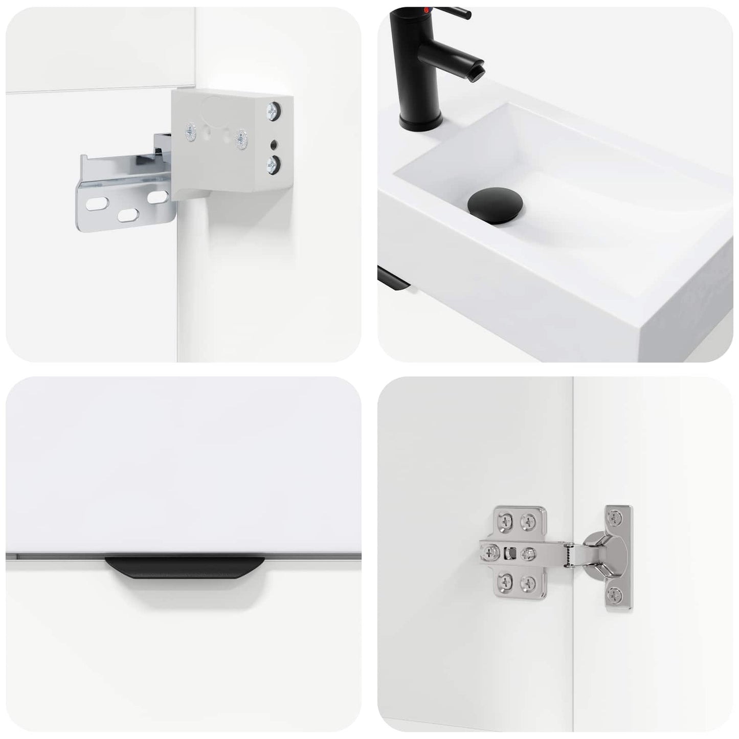 Mobile bagno con rubinetto Bianco 45,5 x 22,5 x 84 cm | homemem39