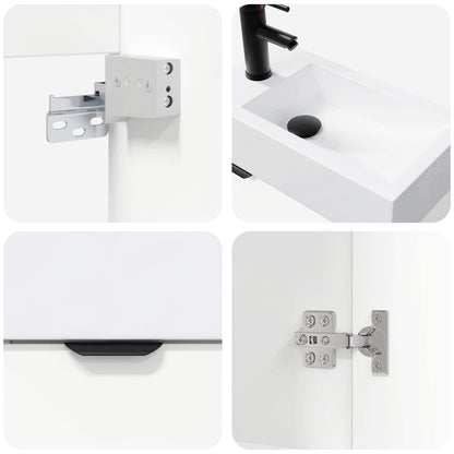 Mobile bagno con rubinetto Bianco 45,5 x 22,5 x 84 cm | homemem39