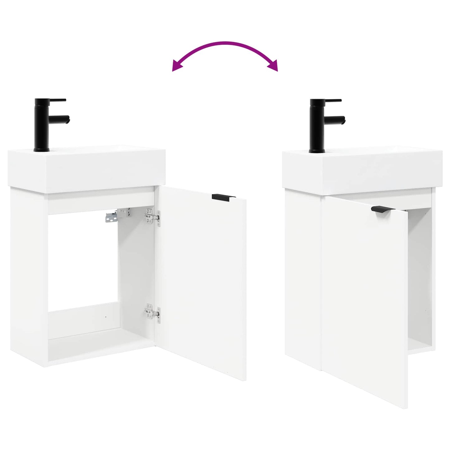 Mobile bagno con rubinetto Bianco 45,5 x 22,5 x 84 cm | homemem39
