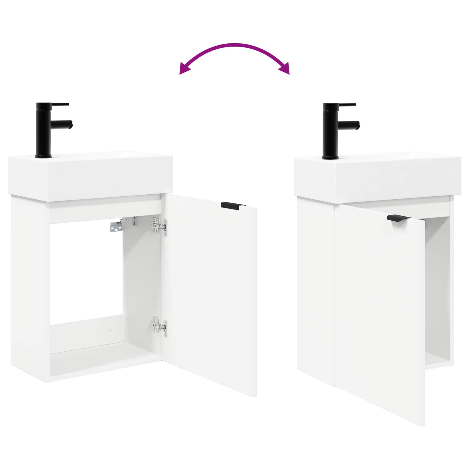 Mobile bagno con rubinetto Bianco 45,5 x 22,5 x 84 cm | homemem39