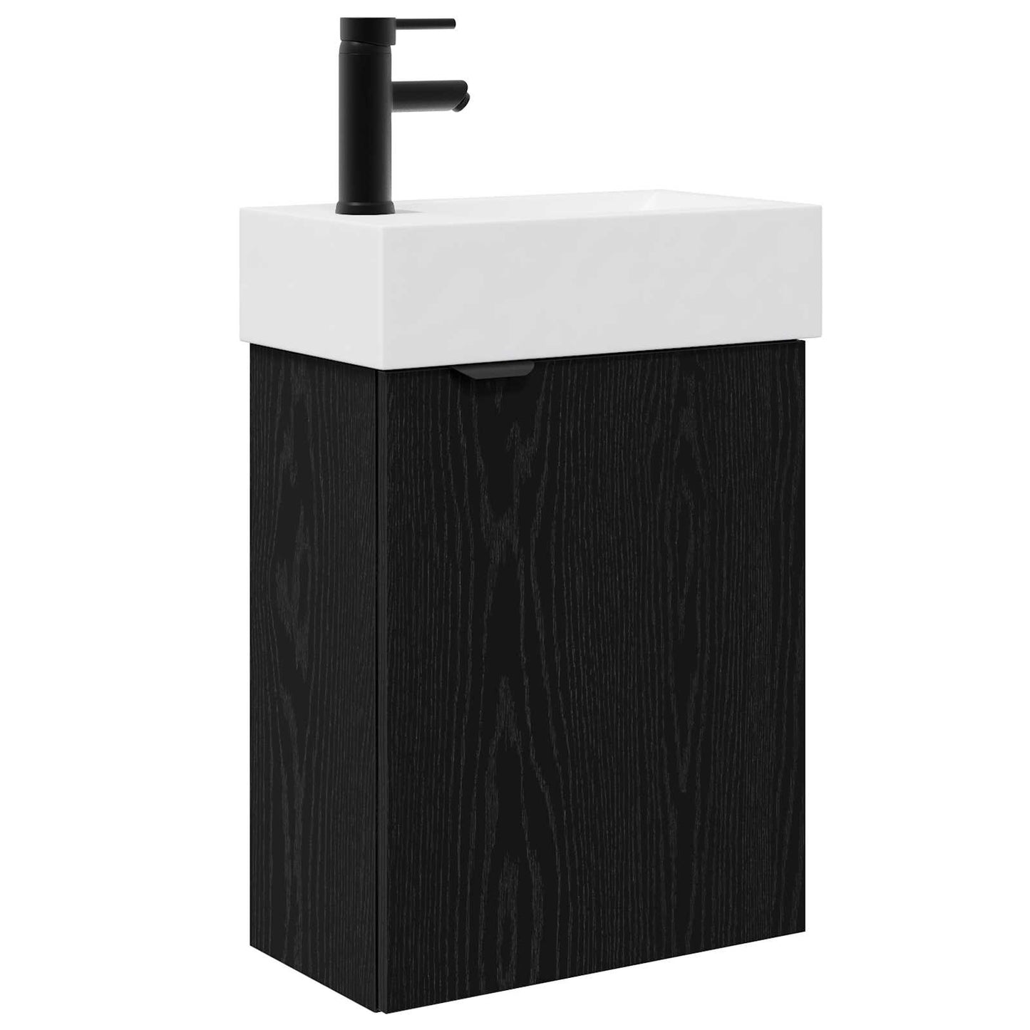 Mobile bagno con rubinetto Rovere Nero 45,5 x 22,5 x 84 cm | homemem39