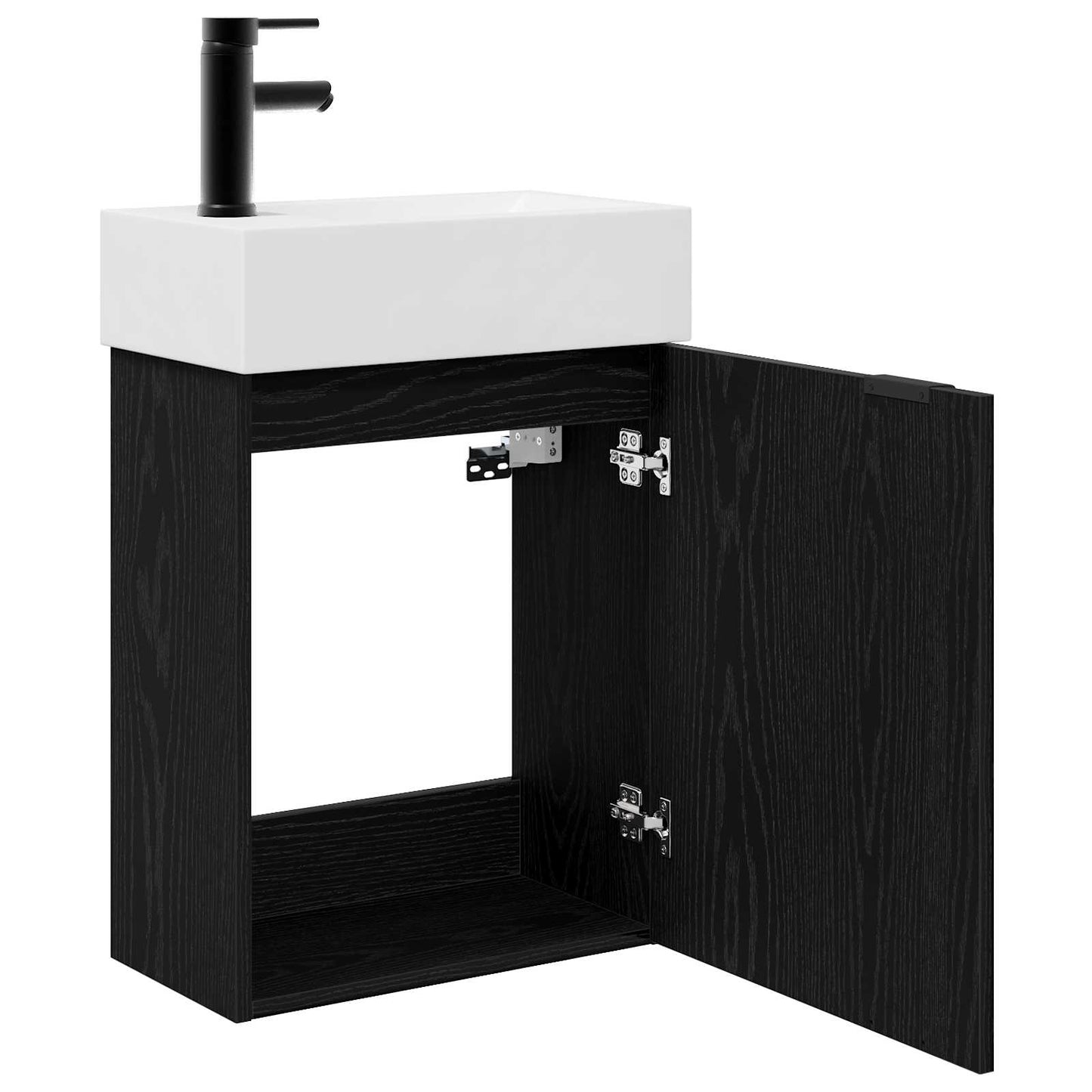 Mobile bagno con rubinetto Rovere Nero 45,5 x 22,5 x 84 cm | homemem39