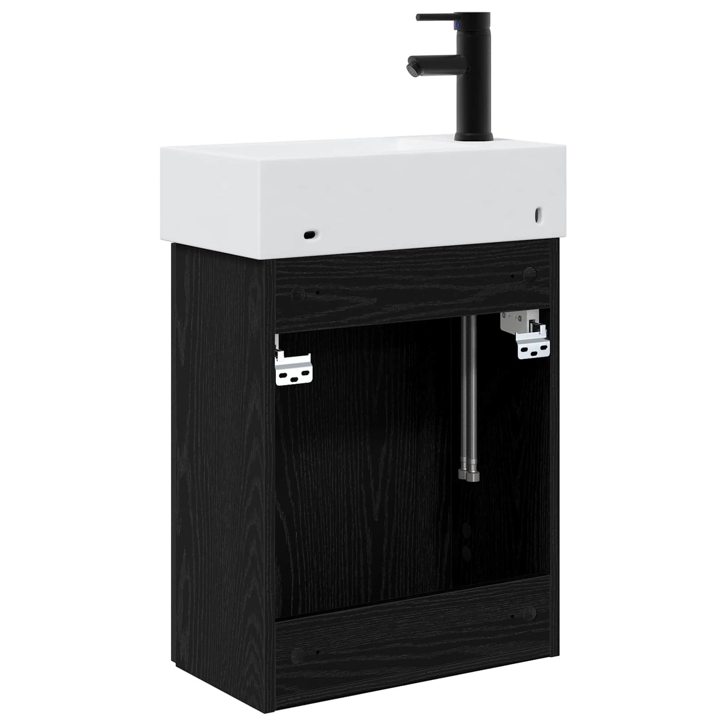 Mobile bagno con rubinetto Rovere Nero 45,5 x 22,5 x 84 cm | homemem39