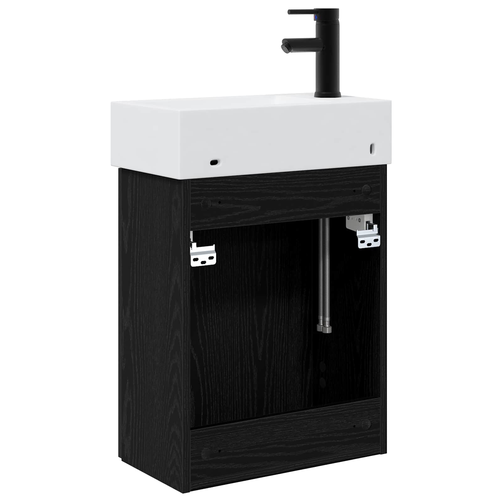 Mobile bagno con rubinetto Rovere Nero 45,5 x 22,5 x 84 cm | homemem39