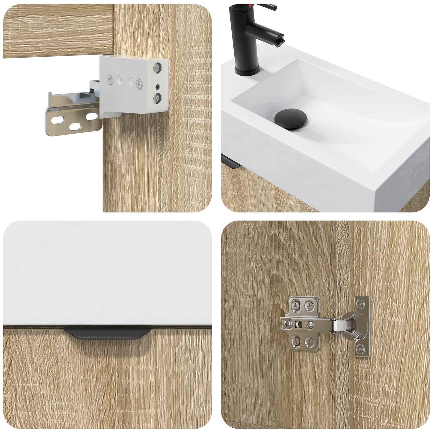 Mobile da Bagno con porta Rovere Sonoma 45,5 x 22,5 x 84 cm | homemem39