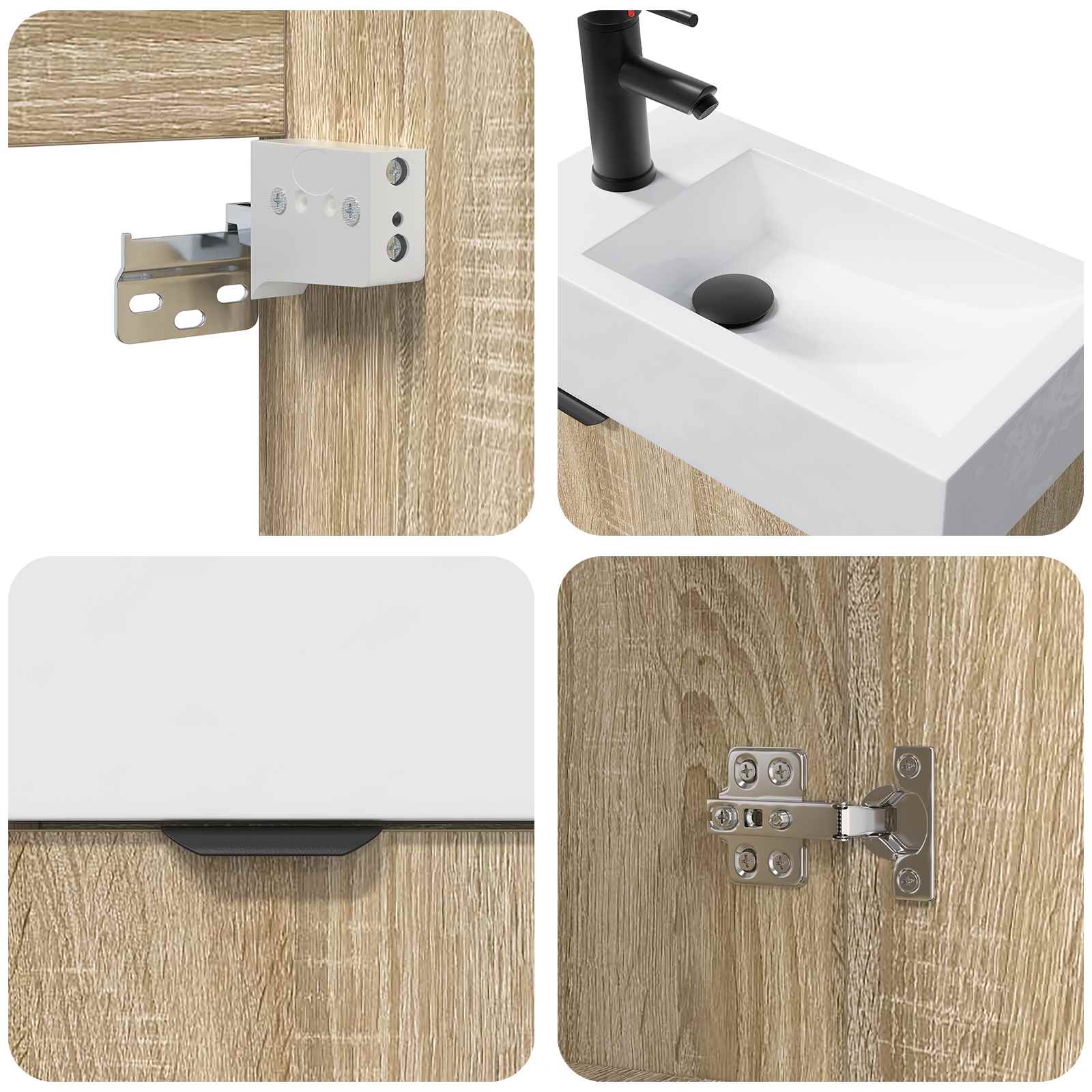 Mobile da Bagno con porta Rovere Sonoma 45,5 x 22,5 x 84 cm | homemem39
