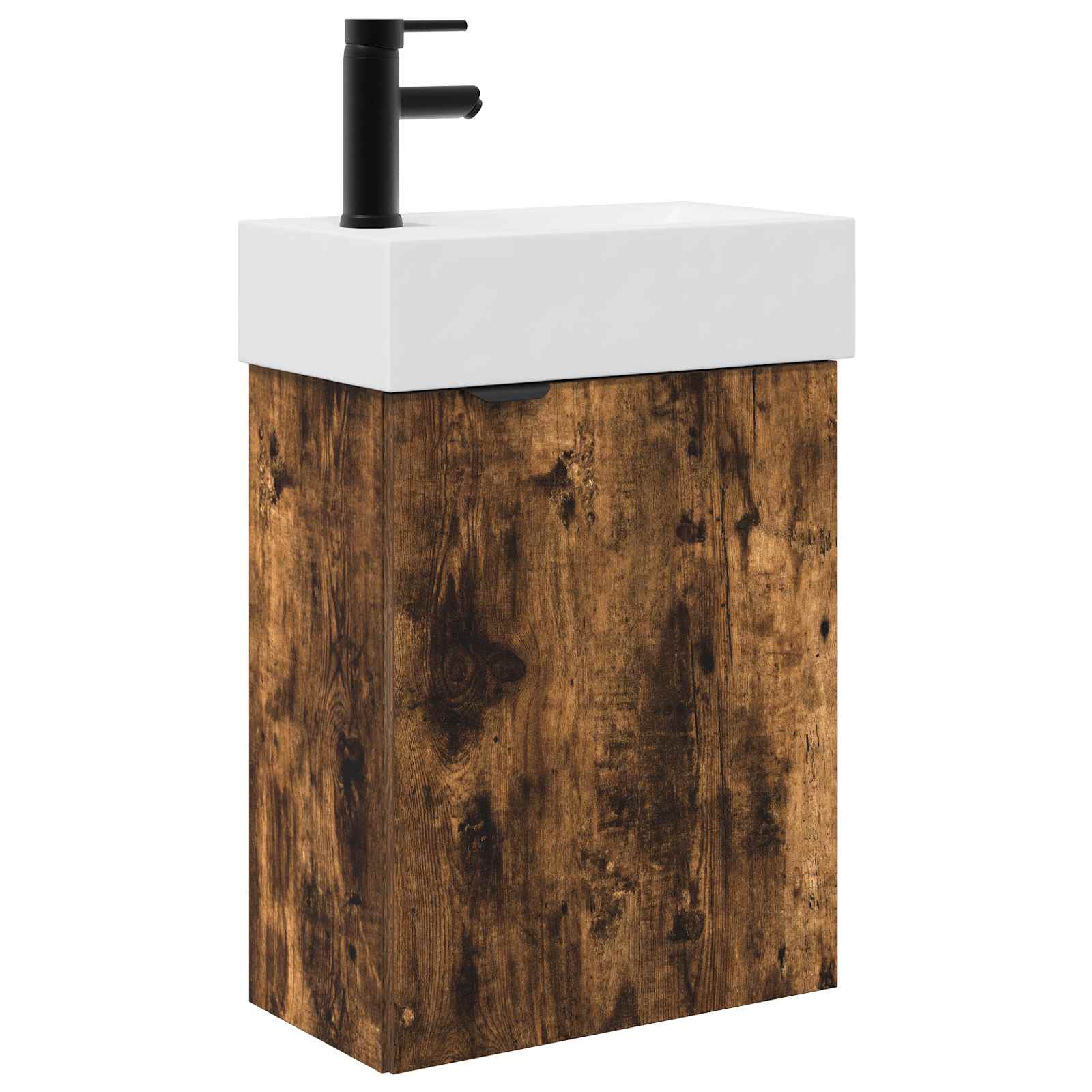 Mobile bagno con rubinetto Rovere Fumo 45,5 x 22,5 x 84 cm | homemem39