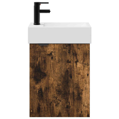 Mobile bagno con rubinetto Rovere Fumo 45,5 x 22,5 x 84 cm | homemem39