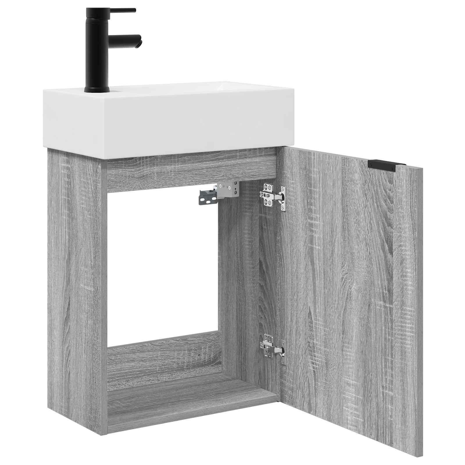 Mobile bagno con rubinetto Sonoma grigio 45,5 x 22,5 x 84 cm | homemem39