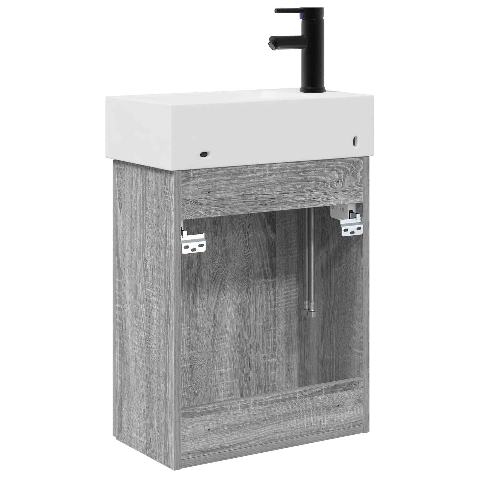 Mobile bagno con rubinetto Sonoma grigio 45,5 x 22,5 x 84 cm | homemem39