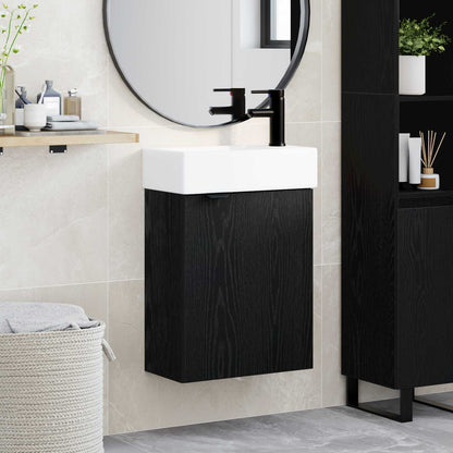 Mobile bagno con rubinetto Rovere Nero 45,5 x 22,5 x 84 cm | homemem39