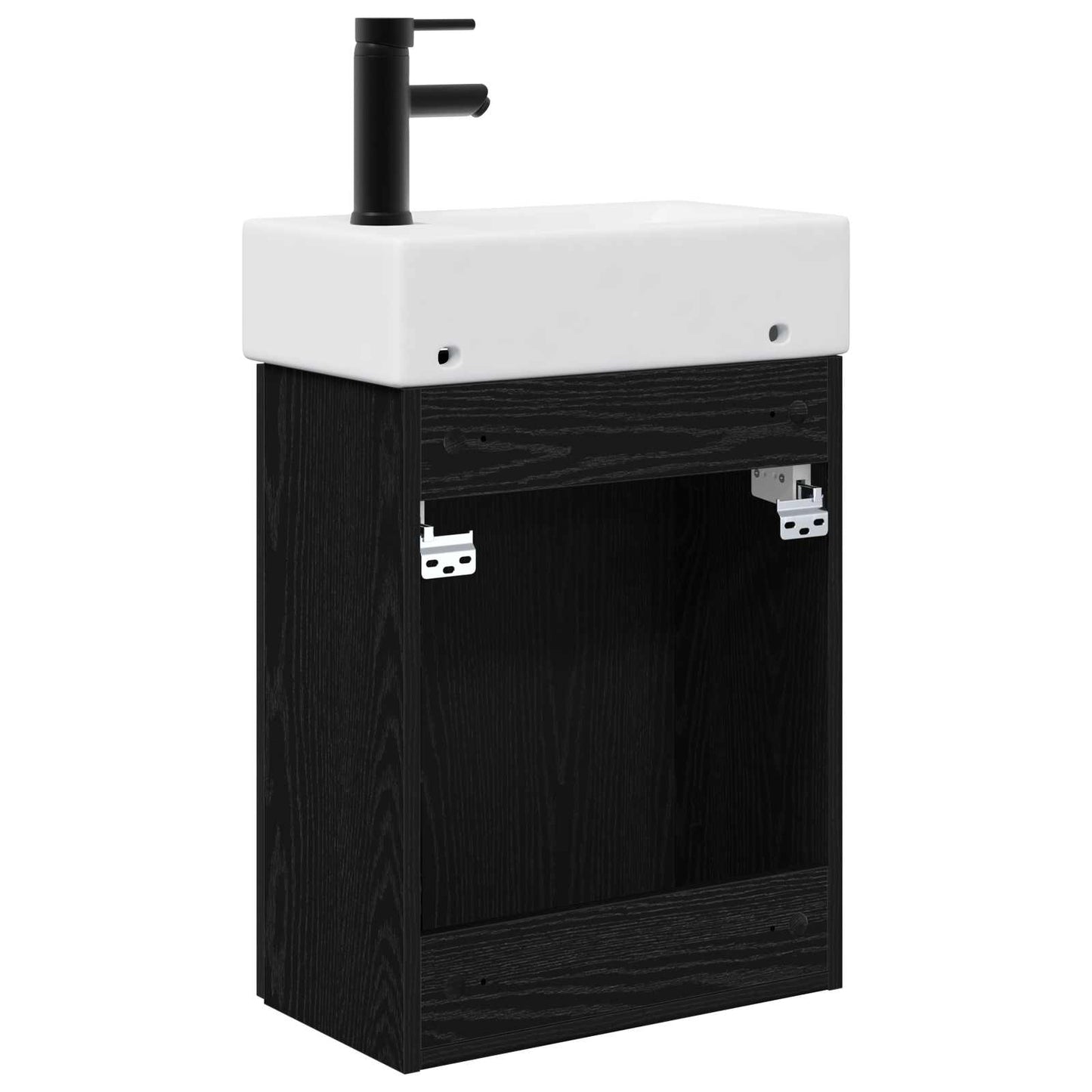 Mobile bagno con rubinetto Rovere Nero 45,5 x 22,5 x 84 cm | homemem39