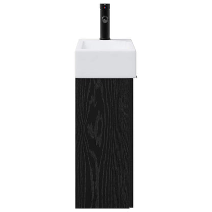 Mobile bagno con rubinetto Rovere Nero 45,5 x 22,5 x 84 cm | homemem39