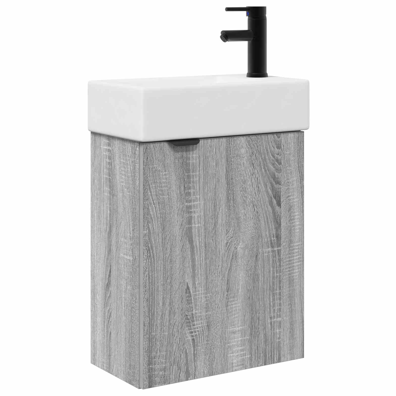 Mobile bagno con rubinetto Sonoma grigio 45,5 x 22,5 x 84 cm | homemem39