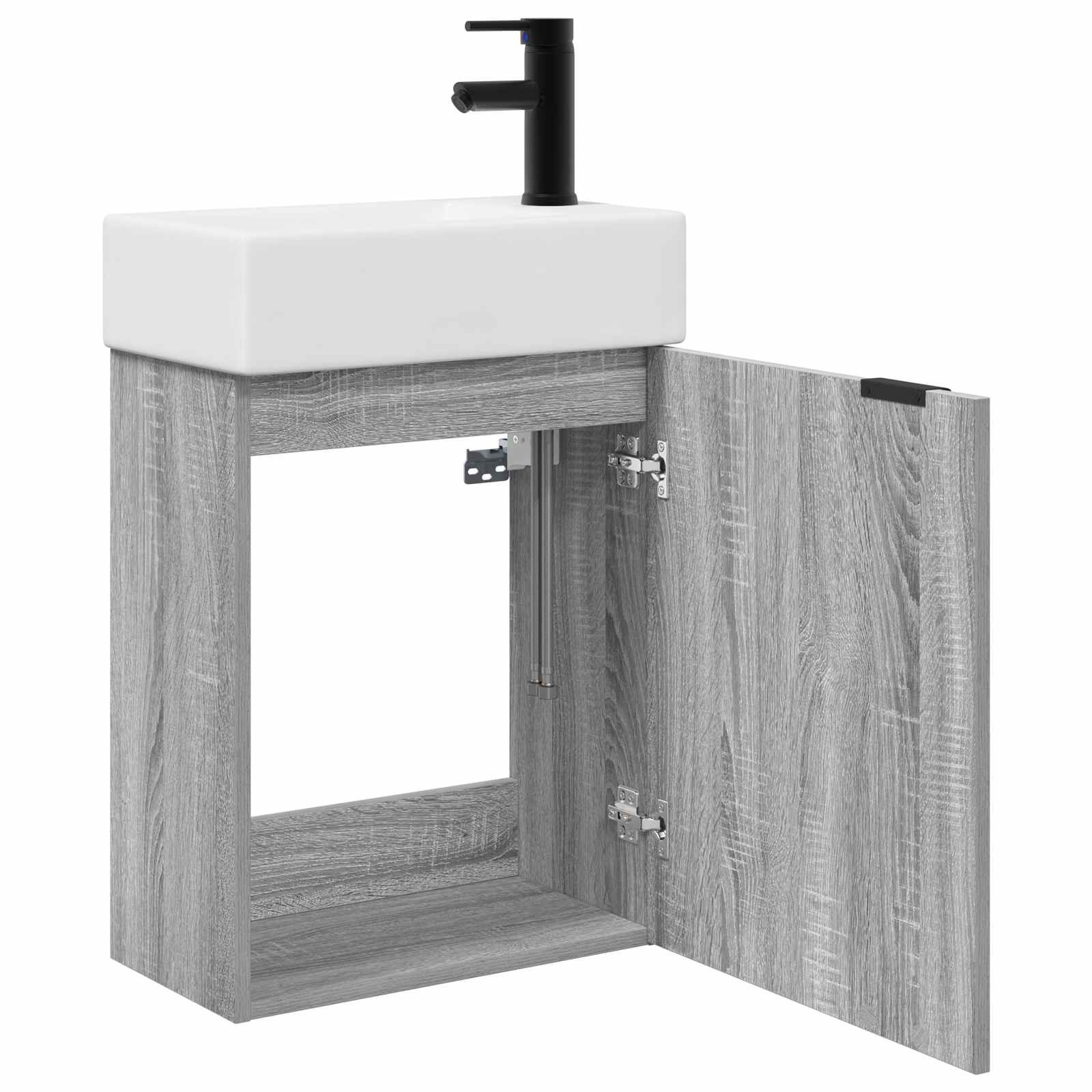 Mobile bagno con rubinetto Sonoma grigio 45,5 x 22,5 x 84 cm | homemem39