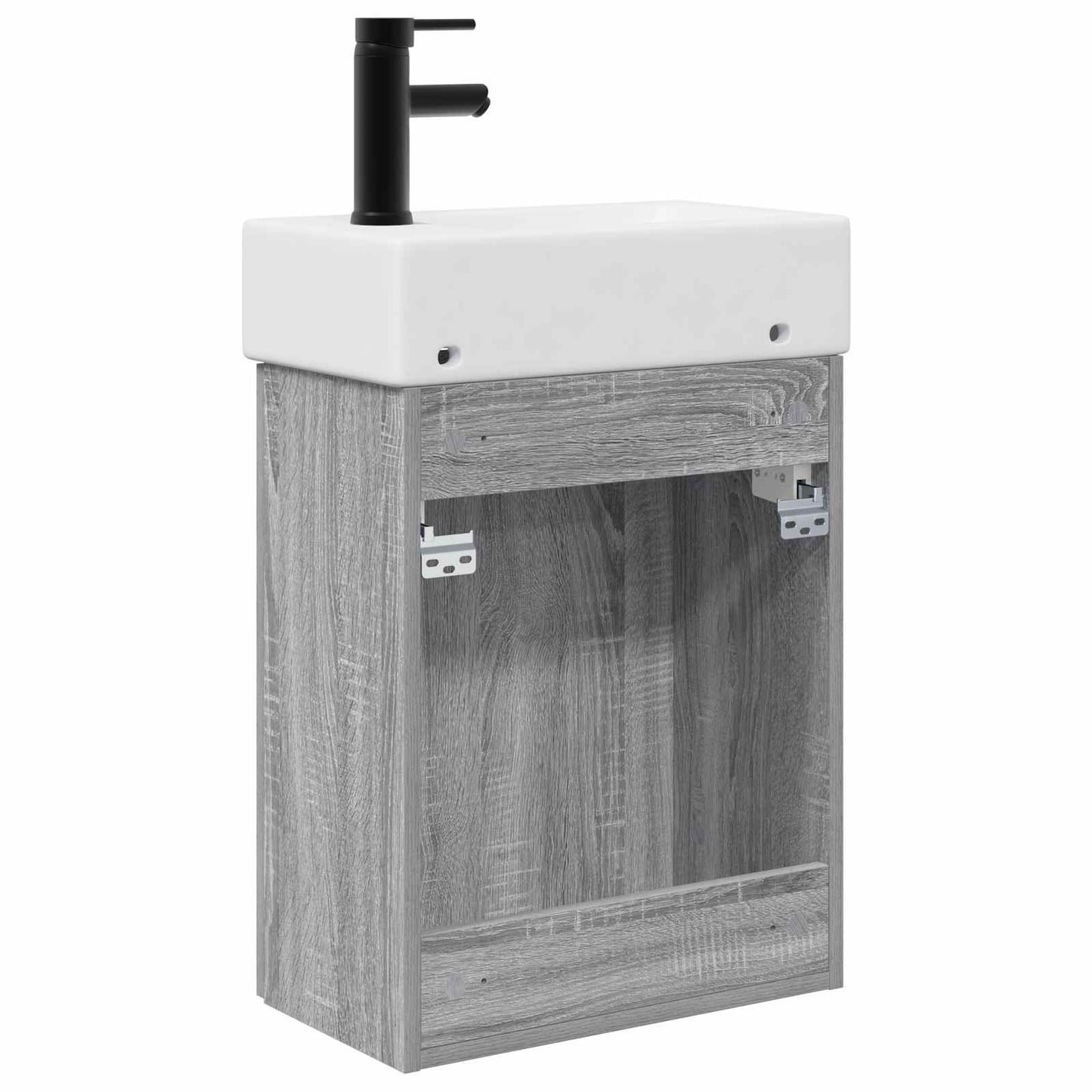 Mobile bagno con rubinetto Sonoma grigio 45,5 x 22,5 x 84 cm | homemem39