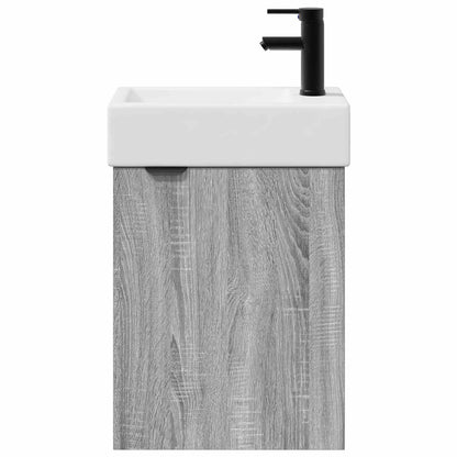 Mobile bagno con rubinetto Sonoma grigio 45,5 x 22,5 x 84 cm | homemem39