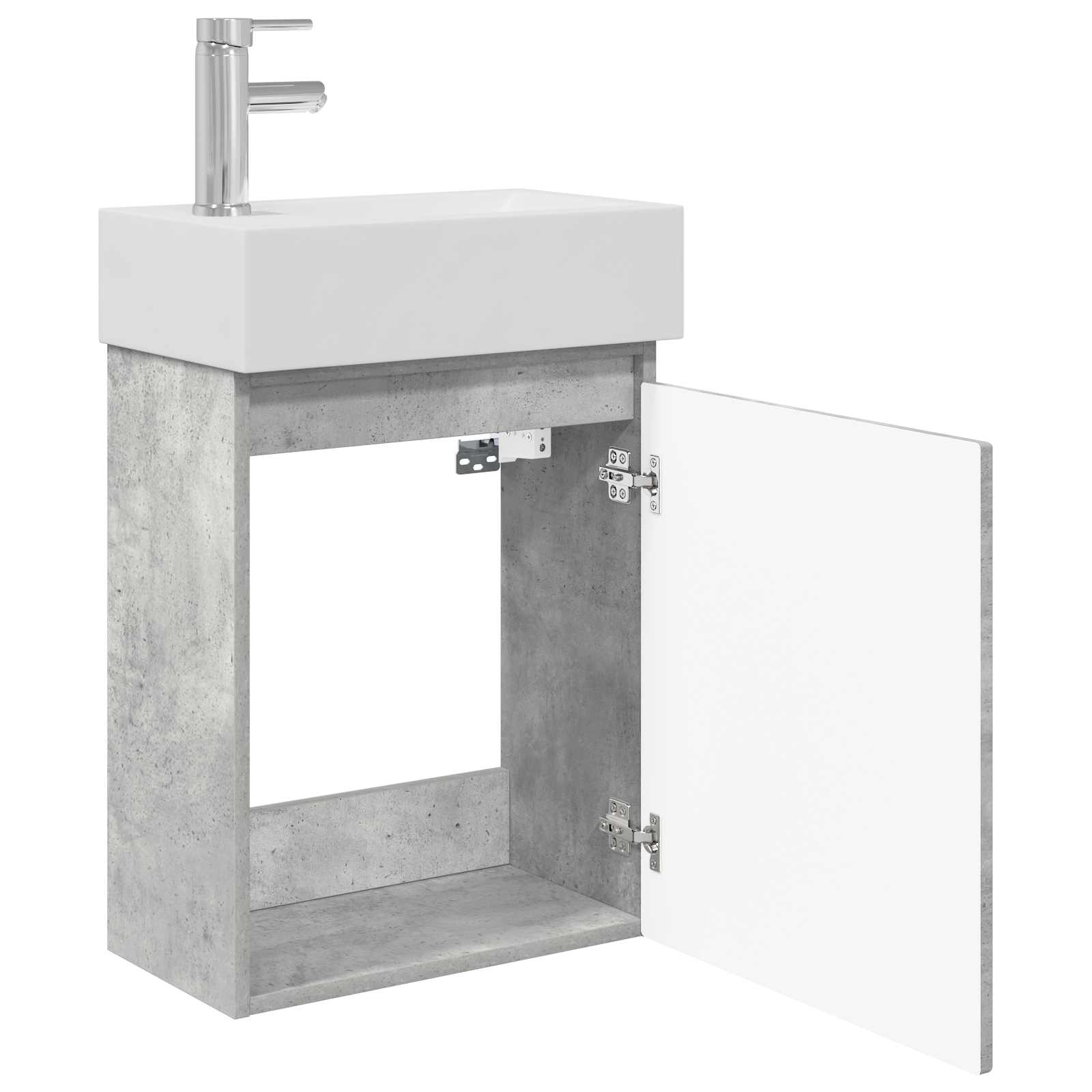 Mobile bagno con rubinetto Grigio Cemento 45,5 x 22,5 x 84 cm | homemem39