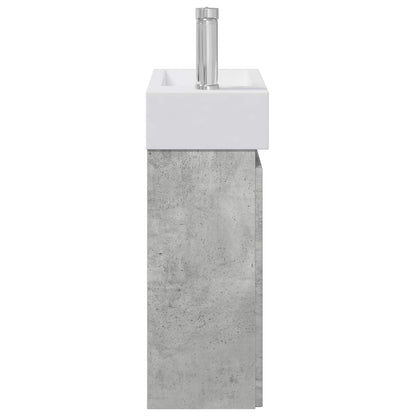 Mobile bagno con rubinetto Grigio Cemento 45,5 x 22,5 x 84 cm | homemem39