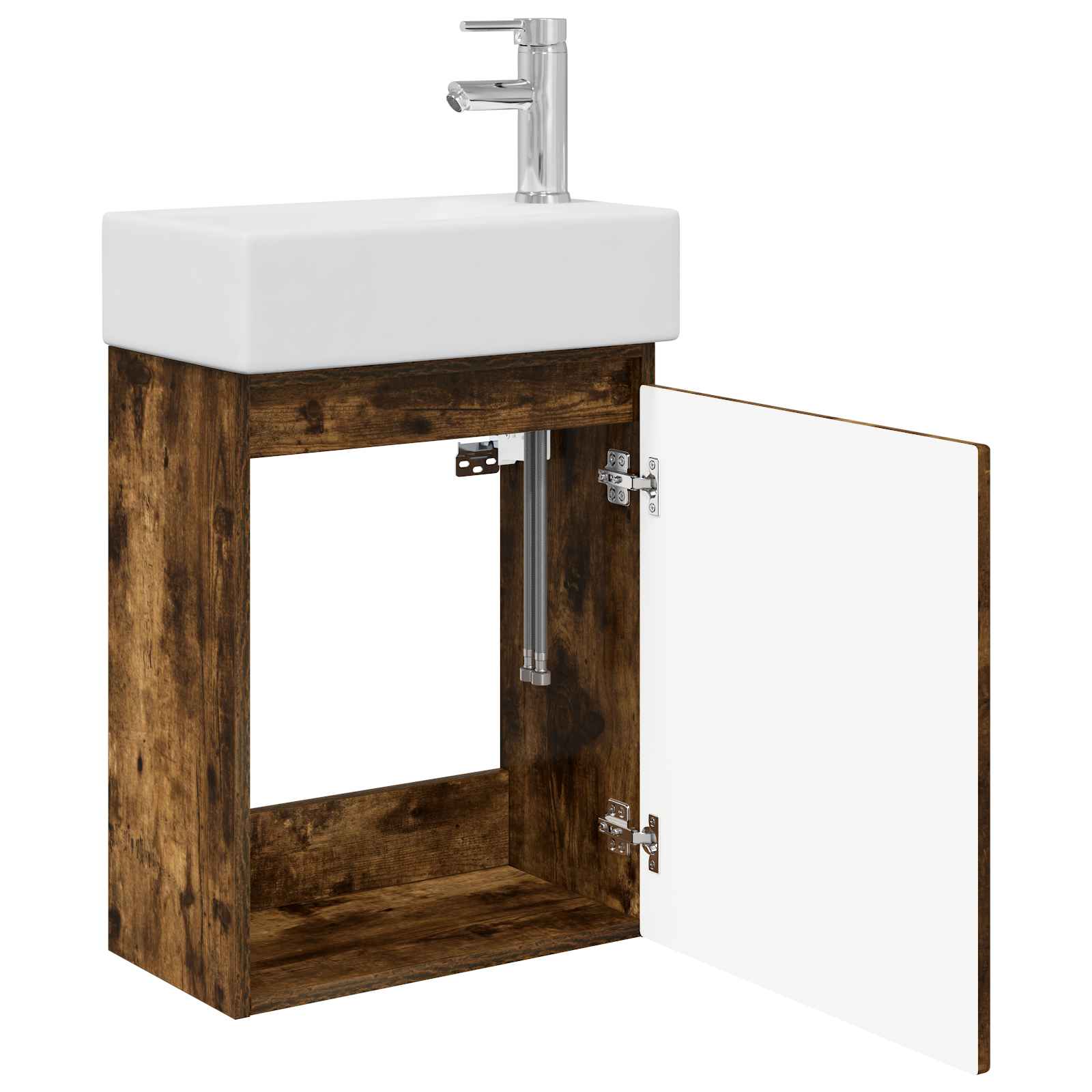 Mobile bagno con rubinetto Rovere Fumo 45,5 x 22,5 x 84 cm | homemem39
