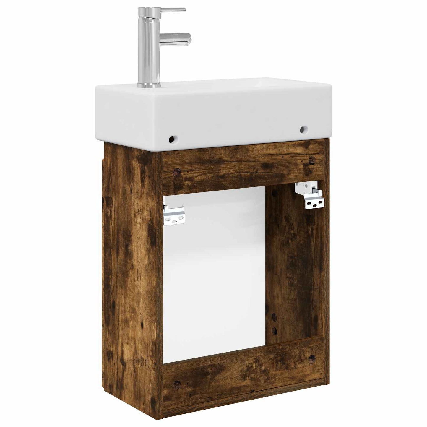 Mobile bagno con rubinetto Rovere Fumo 45,5 x 22,5 x 84 cm | homemem39