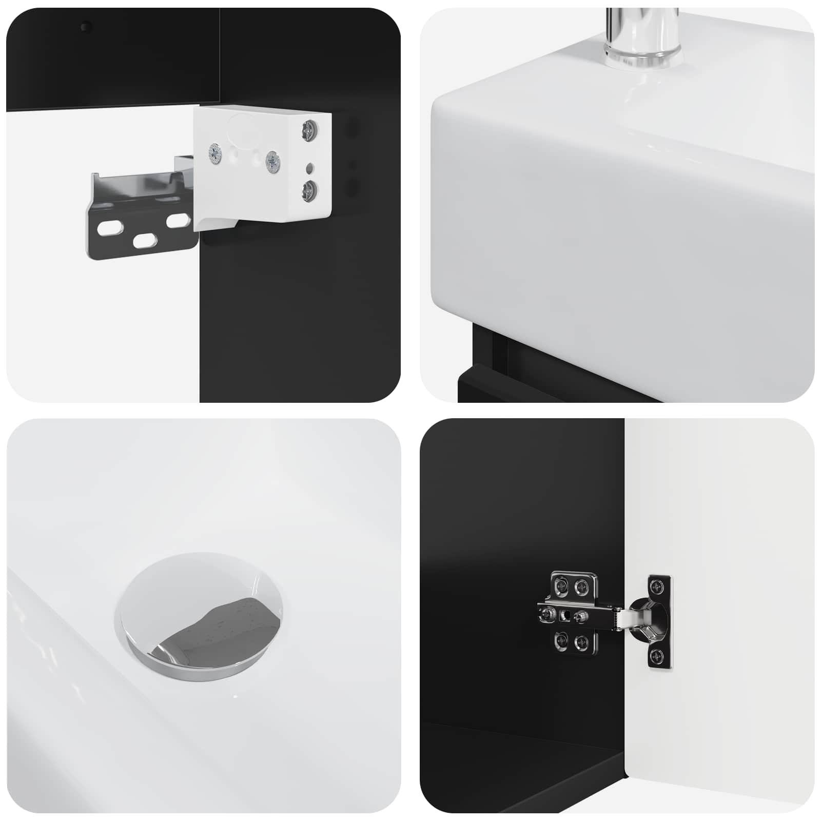 Mobile bagno con rubinetto Nero 45,5 x 22,5 x 84 cm | homemem39