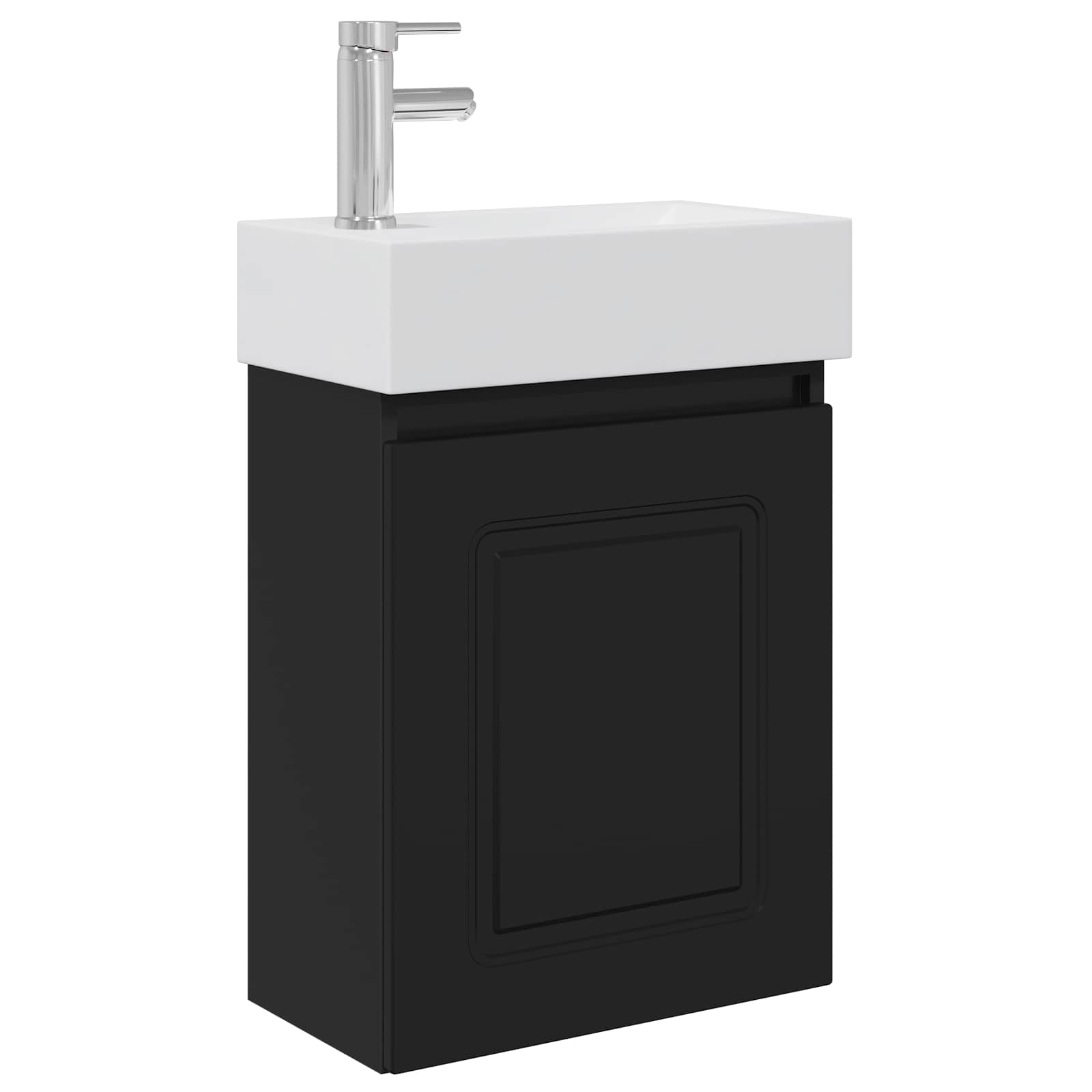 Mobile bagno con rubinetto Nero 45,5 x 22,5 x 84 cm | homemem39