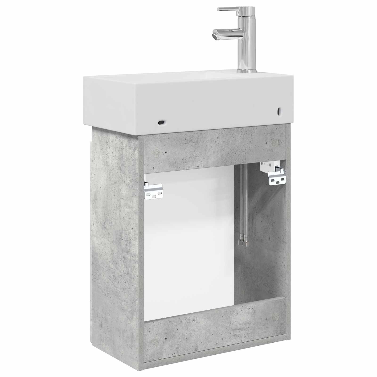 Mobile bagno con rubinetto Grigio Cemento 45,5 x 22,5 x 84 cm | homemem39
