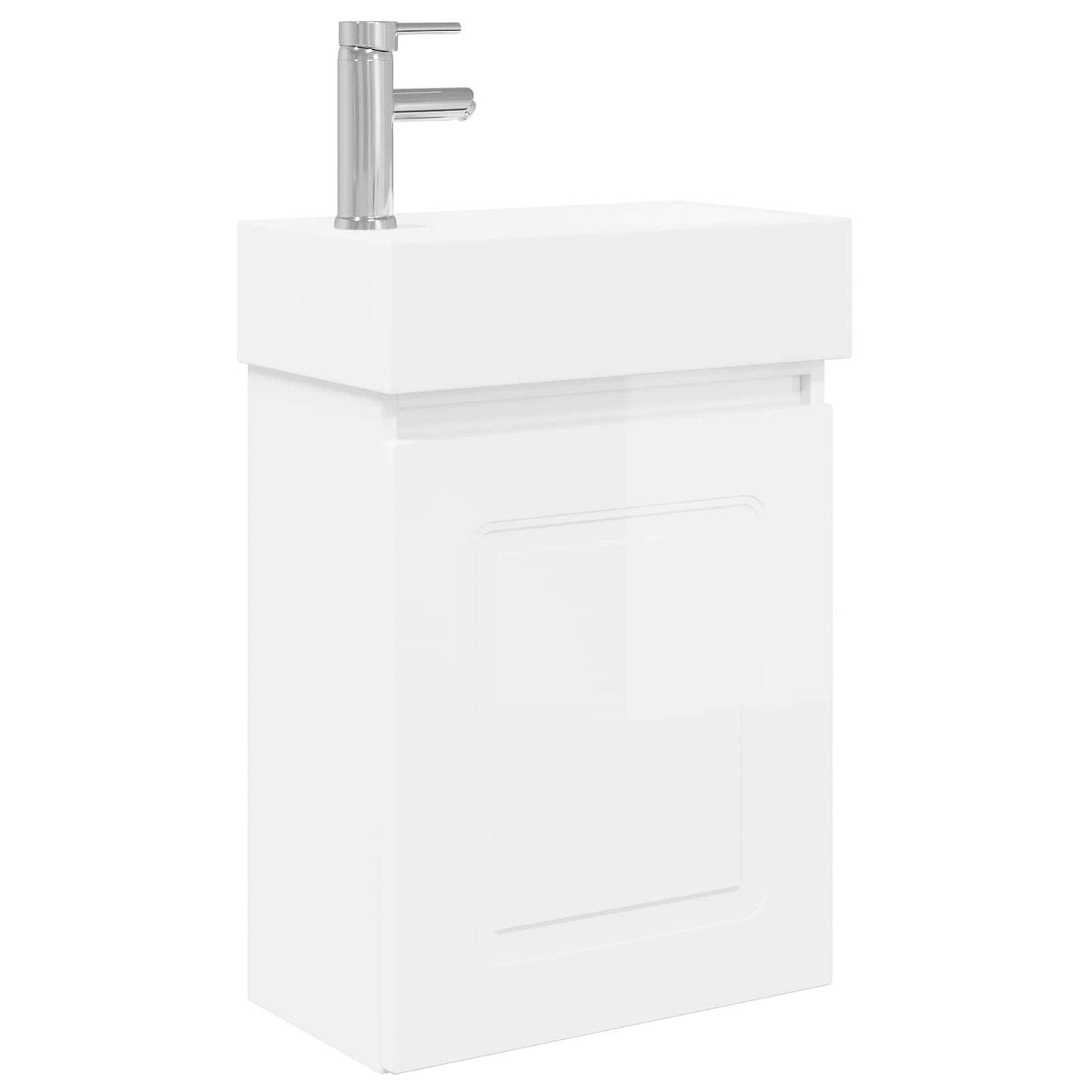 Mobile bagno con rubinetto Bianco Lucido 45,5 x 22,5 x 84 cm | homemem39