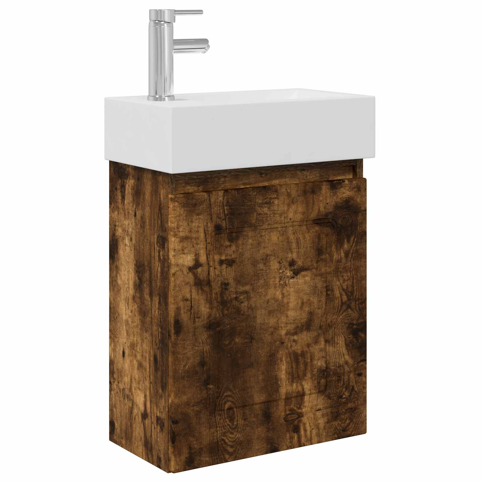 Mobile bagno con rubinetto Rovere Fumo 45,5 x 22,5 x 84 cm | homemem39