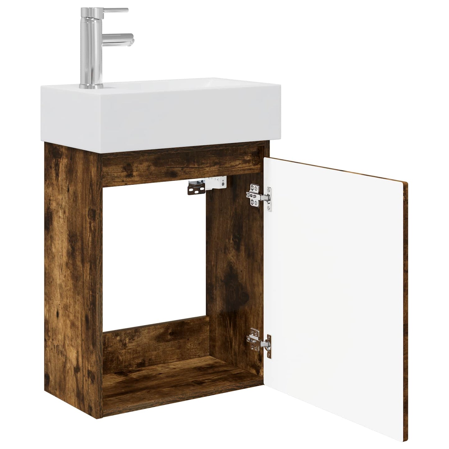 Mobile bagno con rubinetto Rovere Fumo 45,5 x 22,5 x 84 cm | homemem39