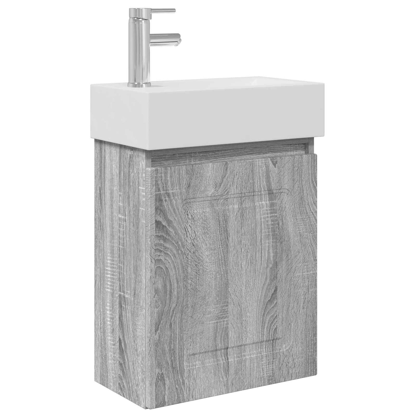 Mobile bagno con rubinetto Sonoma grigio 45,5 x 22,5 x 84 cm | homemem39