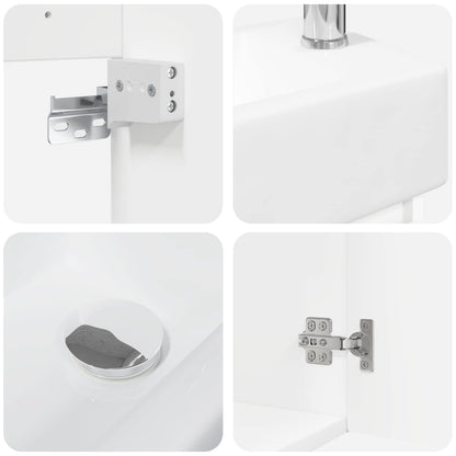 Mobile bagno con rubinetto Bianco 45,5 x 22,5 x 84 cm | homemem39