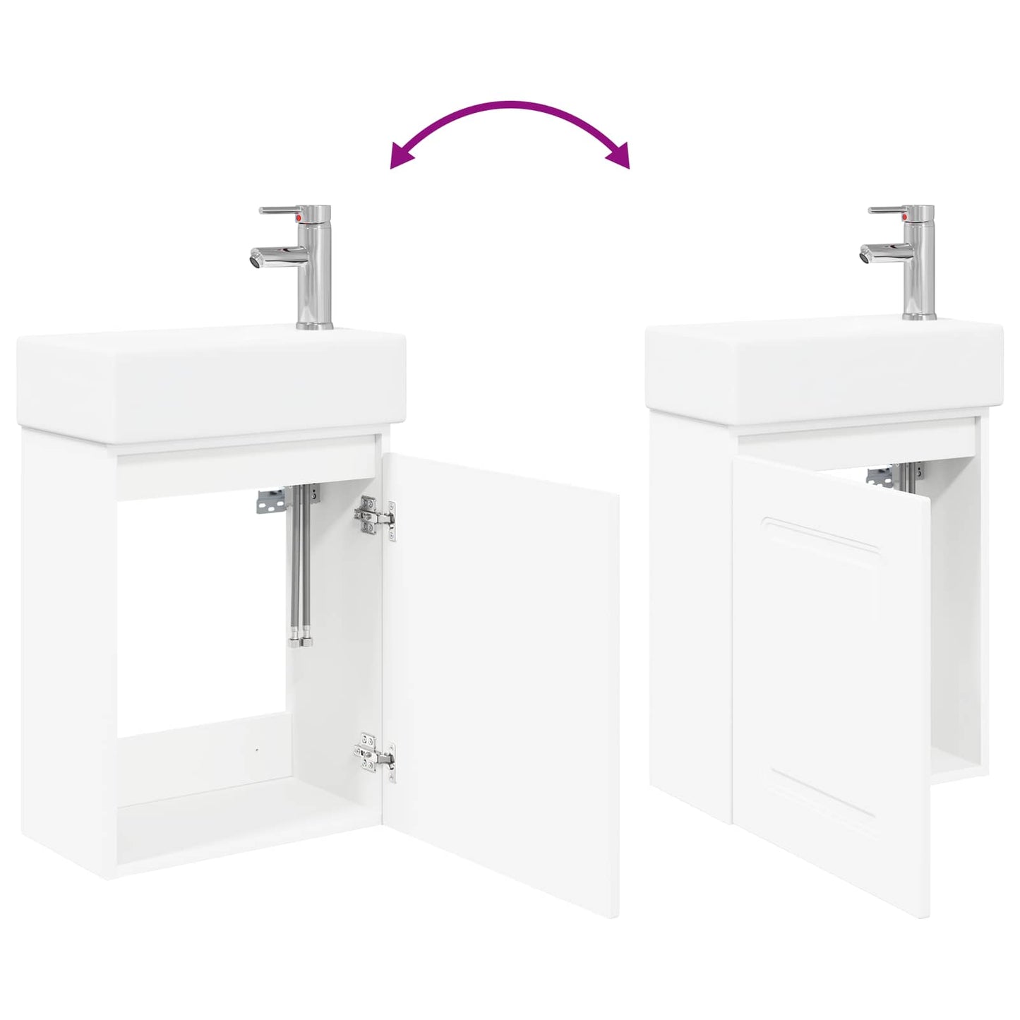 Mobile bagno con rubinetto Bianco 45,5 x 22,5 x 84 cm | homemem39